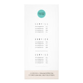 Salon Minimalist Price List Rack Kaart (Achterkant)