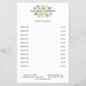 Salon Modern Botanic Black Green White Flyer (Achterkant)