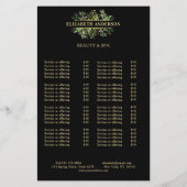 Salon Modern Botanik Schwarz Grün Schwarz Flyer (Achterkant)