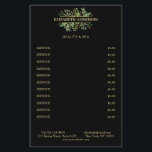 Salon Modern Botanik Schwarz Grün Schwarz Flyer<br><div class="desc">Elegant, Botanik, Schwarz, Grün Flyer. Editiere dein Produkt in wenigen Minuten indem deinen Namen, Service und Preise eingibst. Über "weiteres personalisieren" kannst Du die Schriftart, Farbe und Position individuell wählen.Flyer.</div>