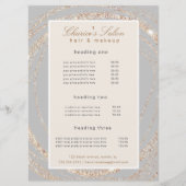 Salon Modern Faux Gold abstract Elegante Prijs Kaa Menu (Voorkant)
