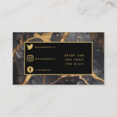 Salon moderne luxe gouden marmeren loyaliteitskaar klantenkaartje (Achterkant)