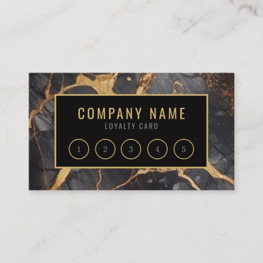 Salon moderne luxe gouden marmeren loyaliteitskaar klantenkaartje (Voorkant)