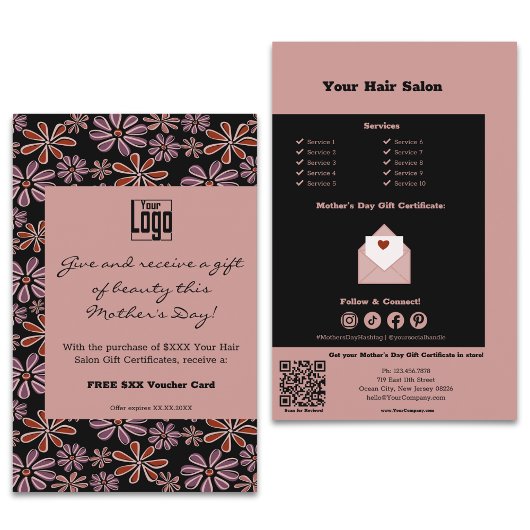 Salon Moederdag Cadeaubon Actie Flyer