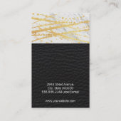 Salon Monogram Marble Trim Cheetah en leder Visitekaartje (Achterkant)