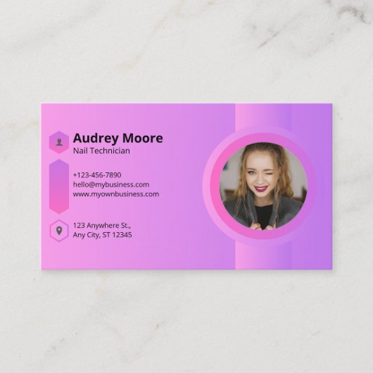 Salon nageltechnicus visitekaartje (Voorkant)