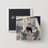 Salon of a house of foreign merchants at vierkante button 5,1 cm (Voorkant /achterkant)