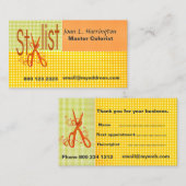 Salon On Time Gingham Pattern Hair Stylist Afsprakenkaartje (Voorkant / Achterkant)