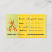 Salon On Time Gingham Pattern Hair Stylist Afsprakenkaartje (Achterkant)