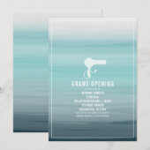 Salon Opening Aqua Ombre Kaart (Voorkant / Achterkant)