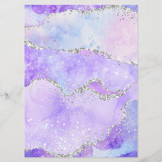 salon paars zilveragate glitter-prijskaart menu (Achterkant)