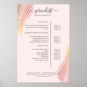 Salon Palm, blad, prijslijst Poster