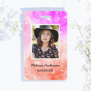 Salon Personeels-ID  Perzik Paars Badge