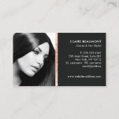 Salon Photo Card Modern Roos Gold Black Visitekaartje (Achterkant)