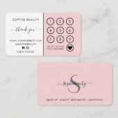 Salon Pink Monogram Beauty Business Loyalty (Voorkant / Achterkant)