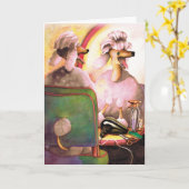 Salon Poedel Grappige Verjaardag Kaart (Gele Bloem)