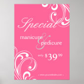 Salon Poster Spa Roze en Witte Zwervels 2 (Voorkant)