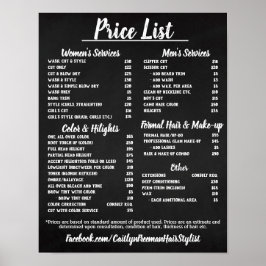 Salon Price LIst Poster
