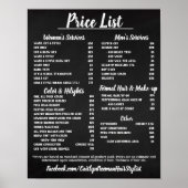 Salon Price LIst Poster (Voorkant)