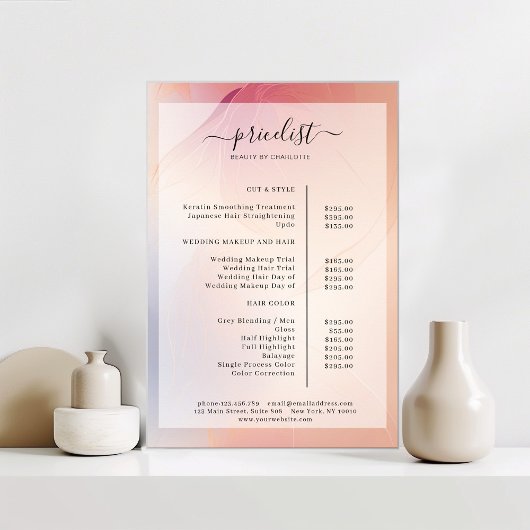 Salon Prijslijst Poster