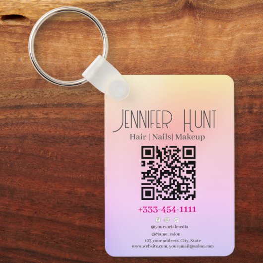 Salon QR code Modern Sleutelhanger (Voorkant)