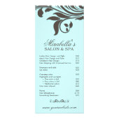 Salon Rack Card Spa Leaf Floral Blue Brown Reclamekaart (Voorkant)