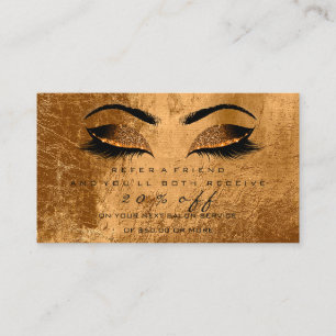 Salon Reference Card Brown Makeup Lashes Extension Aanbevelingskaartje