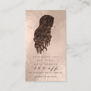 Salon Reference Card Copper Makeup Lash Hairdresse Aanbevelingskaartje