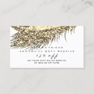 Salon Reference Card Gold Makeup Lash White Makeup Aanbevelingskaartje