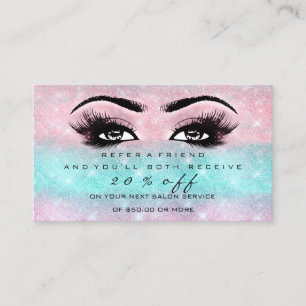 Salon Reference Card Ocean Makeup Lashes Extension Aanbevelingskaartje