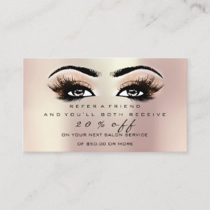 Salon Reference Card Roos Makeup Lashes Extension Aanbevelingskaartje