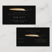 Salon Reference Kaart Black Gold Sparkly Glitter V (Voorkant / Achterkant)