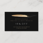 Salon Reference Kaart Black Gold Sparkly Glitter V (Voorkant)