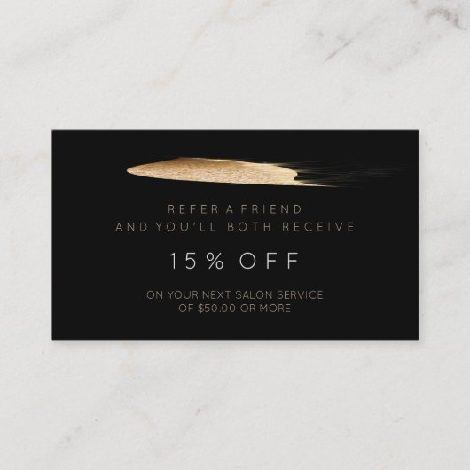 Salon Reference Kaart Black Gold Sparkly Glitter V (Voorkant)