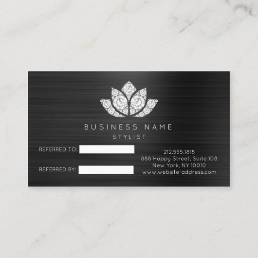 Salon Reference Kaart Black White Diamond Lotus Fl (Achterkant)