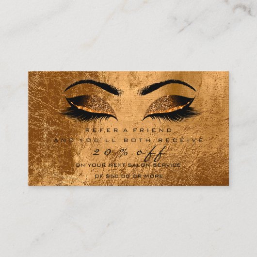Salon Reference Kaart Brown Makeup Lashes Extensio (Voorkant)