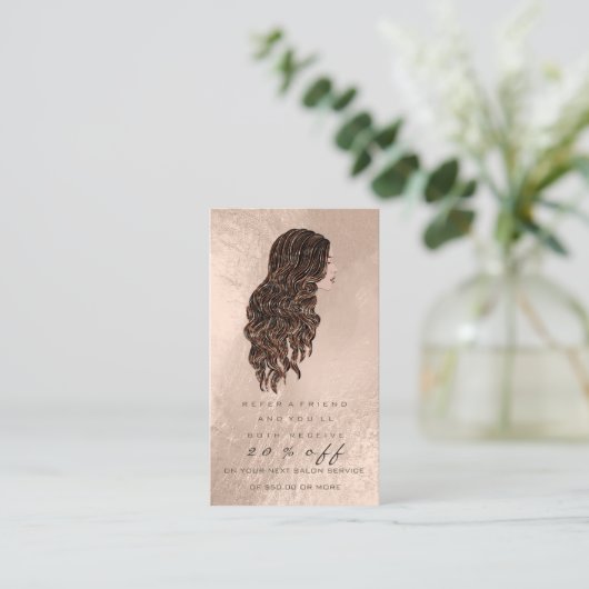 Salon Reference Kaart Copper Makeup Lash Hairdress (Staand voorkant)