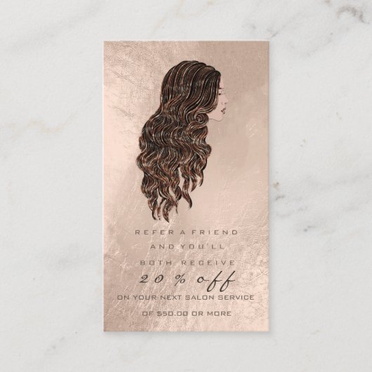 Salon Reference Kaart Copper Makeup Lash Hairdress (Voorkant)