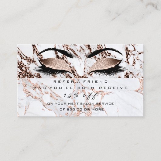 Salon Reference Kaart Copper Marble Makeup Lashes (Voorkant)