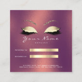 Salon Reference Kaart Glitter Gold Copper Lashes (Achterkant)