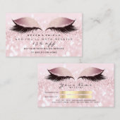 Salon Reference Kaart Glitter Pink Lashes Makeup (Voorkant / Achterkant)