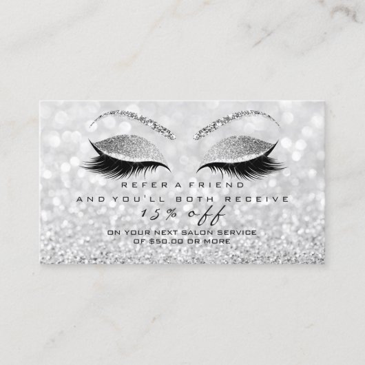 Salon Reference Kaart Glitter Silver Grey Lashes1 (Voorkant)