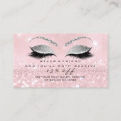 Salon Reference Kaart Glitter Silver Pink Lashes (Voorkant)