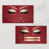 Salon Reference Kaart Gold Glitter Lash Red Makeup (Voorkant / Achterkant)