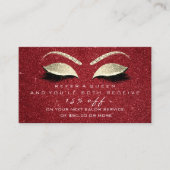 Salon Reference Kaart Gold Glitter Lash Red Makeup (Voorkant)