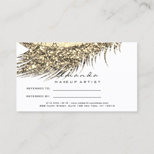 Salon Reference Kaart Gold Makeup Lash White Makeu (Achterkant)