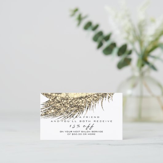 Salon Reference Kaart Gold Makeup Lash White Makeu (Staand voorkant)