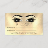 Salon Reference Kaart Gold Makeup Lashes Extension (Achterkant)