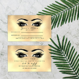 Salon Reference Kaart Gold Makeup Lashes Extension
