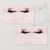 Salon Reference Kaart Makeup Pink Girly Lash Studi (Voorkant / Achterkant)